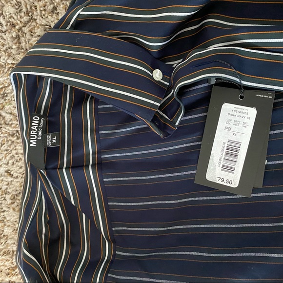 MURANO LIQUID LUXURY MENS button up size XL. BRAND NEW NEVER BEEN WORN WITH TAG - Picture 2 of 9